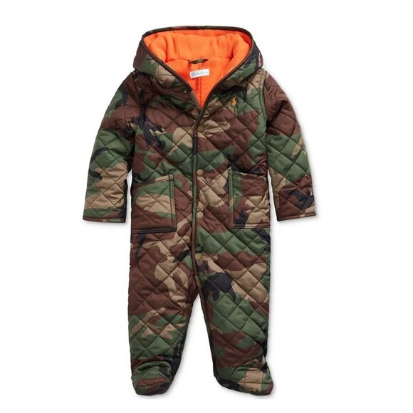Polo Ralph Lauren Baby Boys Matte Microfiber Camo-Print Bunting Coat - Picture 1 of 8
